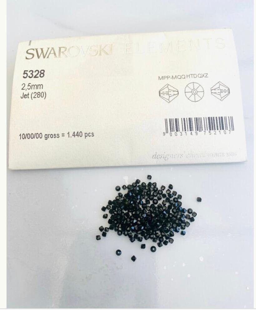 50pcs Original Swarovski® 2.5mm JET Bicone Beads 5328 Craft - Etsy