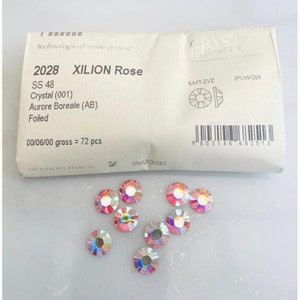 6pcs  Swarovski® AB Crystal ss48 Rhinestones  Non  Hotfix flatback xirius  cut  ref: 2028
