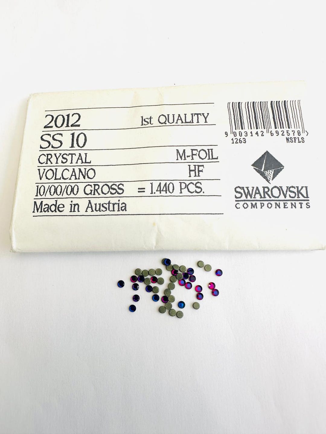 50pcs Vintage Swarovski® Crystal Volcano Ss10 HOTFIX Stones Rhinestones ...