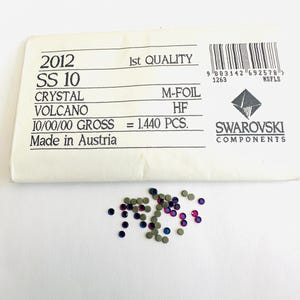 50pcs Vintage Swarovski® Crystal Volcano ss10 HOTFIX stones Rhinestones flatback 3mm ref: 2012
