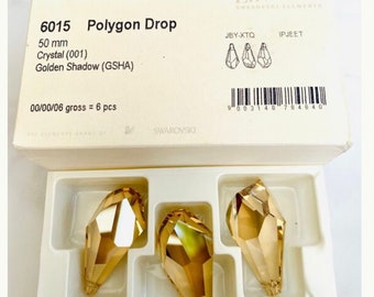 1pc Original Swarovski® 50mm Golden shadow Polygon Crystal Drop Pendant  ref:6015 craft