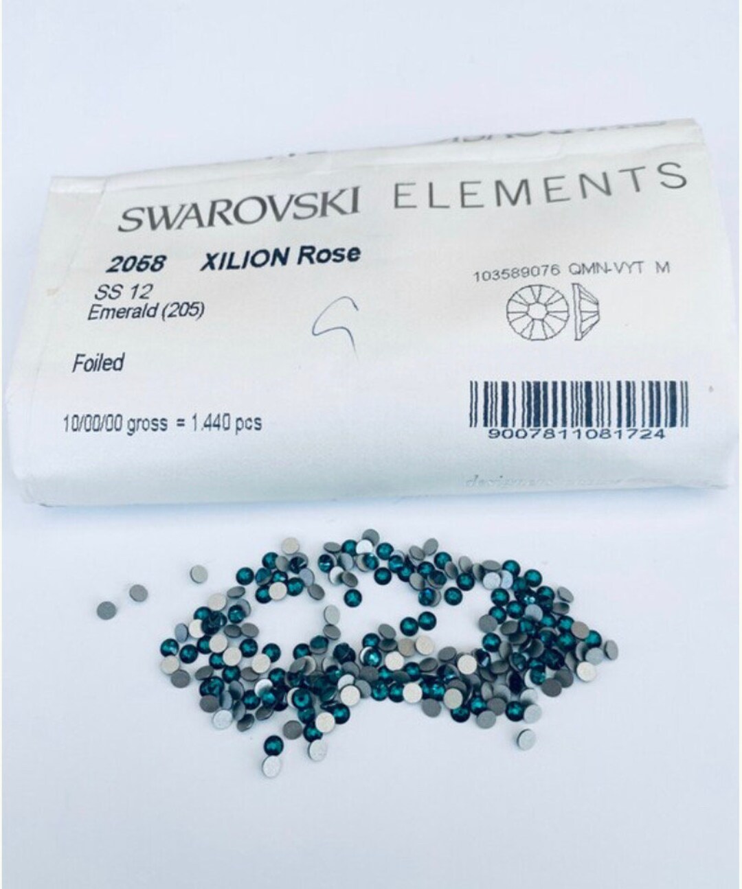 30pcs Tooth Gem Swarovski ® Lead Free Emerald Ss12 Rhinestones