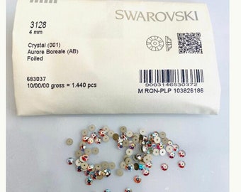 36 Stück 4 MM Swarovski® Crystal Aurore Boreale Xillion Lochrose Sew-on STONES 3128 , Stickerei Materialien, Hochzeitsdekoration