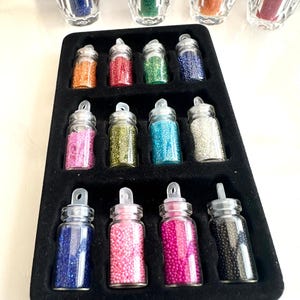 Swarovski® et Preciosa® Micro Gems et Crystal Pixie Tooth Gems & Nail art. Micro-bouteille sans plomb - 2,8 x 1,2 cm 2 g Lot de 12 bouteilles