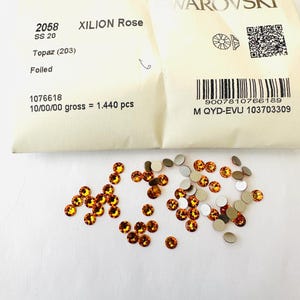 50pcs Swarovski® Topaz  stones ss20 Rhinestones flatback Non Hotfix 5mm Lead Free
