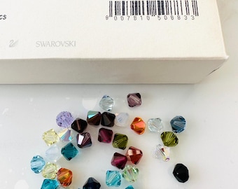 20 pièces Swarovski® Color Mix Random 5328/5301 XILION de perles toupies - Entièrement percée - Taille 8 mm