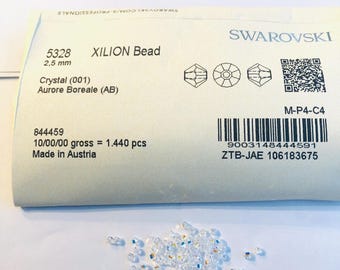 50 pcs véritables perles toupies en cristal Swarovski® 2,5 mm AB 5328 artisanales
