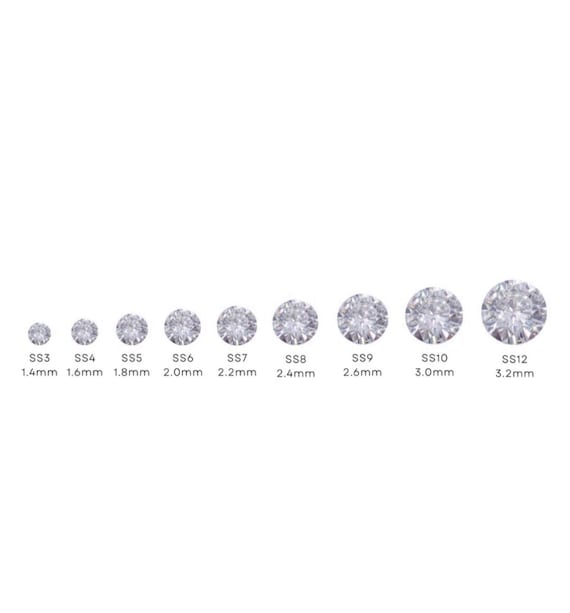100pcs MIX Wheel Tooth Gem Swarovski® Crystal Ss3, Ss4,ss6, Ss8