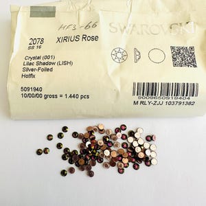 50pcs Swarovski® Crystal lilac shadow Hotfix stones ss16 Rhinestones flatback 4mm ref:  2078