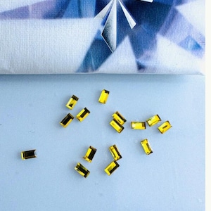 10pcs Tooth Gem  Strip 1.9x4mm Topaz Preciosa ®Lead-Free Gems Non hotfix foiled Rhinestones Flatbacks