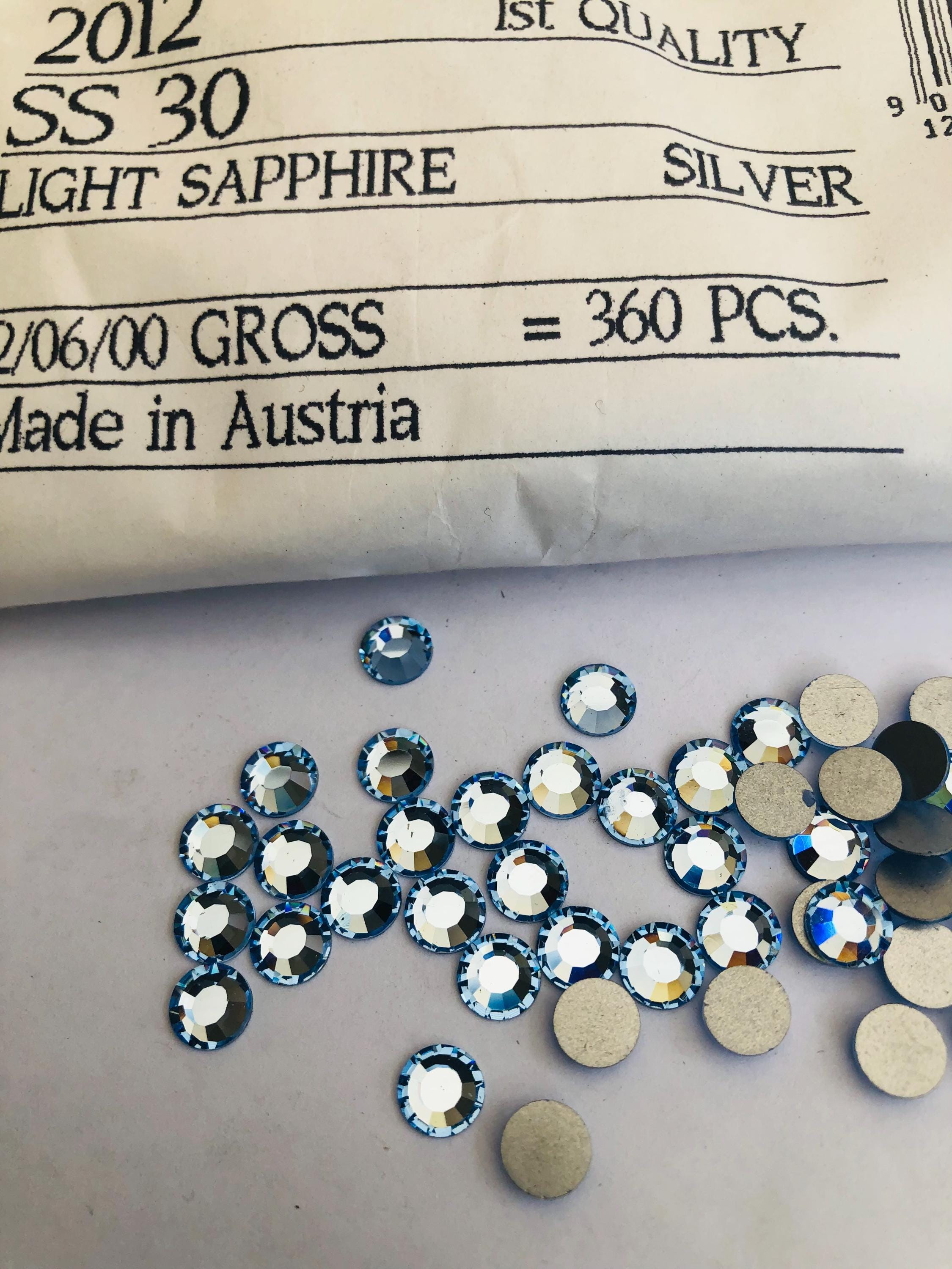 Ss30 Rhinestone 30pcs Swarovski® Light Sapphire Ss30 Rhinestones Non Hotfix Flatback ...