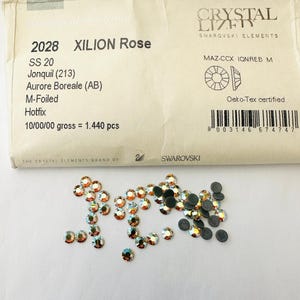50pcs Swarovski® AB Topaz Hotfix stones ss20 Rhinestones flatback 5mm Lead Free ref:2028