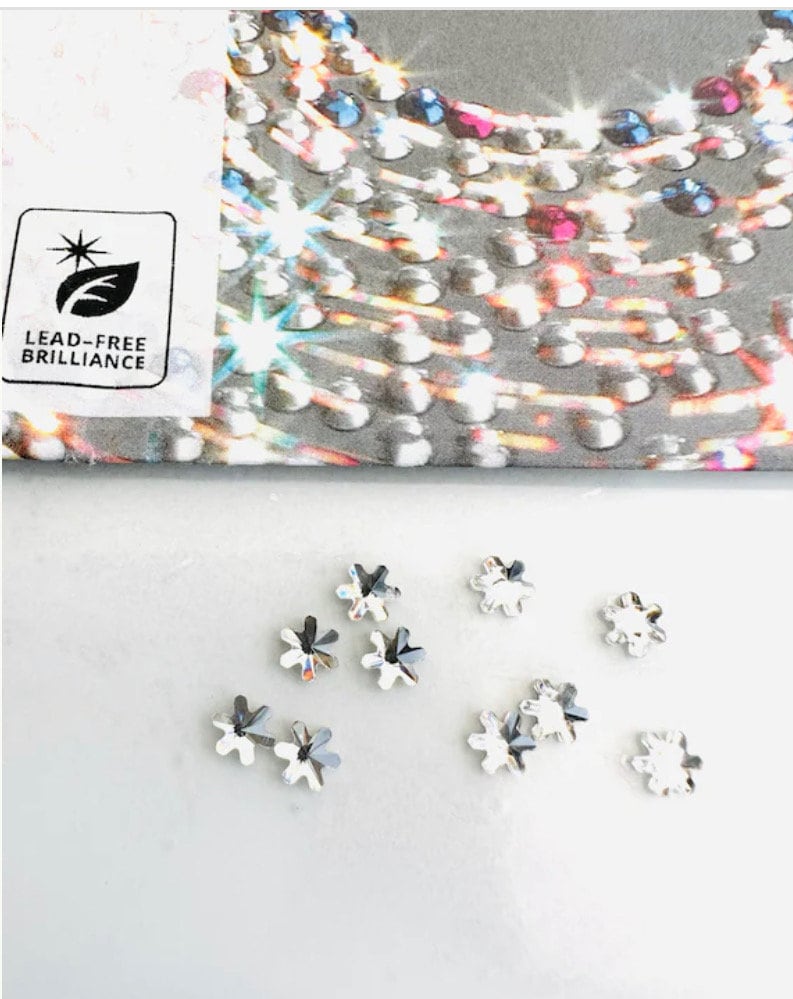 10pcs Tooth Gems Preciosa® Snowflake 5mm Crystal Non Hotfix