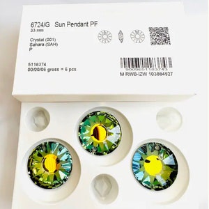 1pc Original Swarovski® Crystal Sahara Sun pendant  ref: 6724