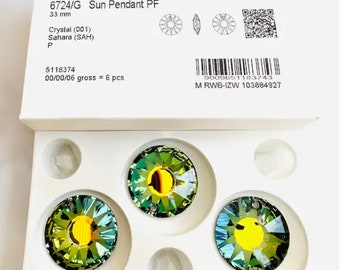1pc Original Swarovski® Crystal Sahara Sun pendant  ref: 6724 craft
