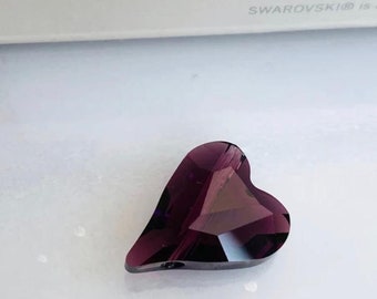 1 Stück Original Swarovski® Amethyst 17 mm Wildes Herz Perle ref: 5743 Handwerk