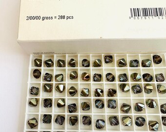 10pcs Swarovski® Crystal Bronze shade  XILION   Bicone Beads  - Fully drilled  -  8mm size 5328 craft