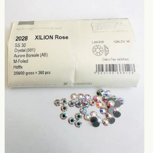 18pcs Swarovski® AB Crystal ss30 Rhinestones flatback ref: 2028