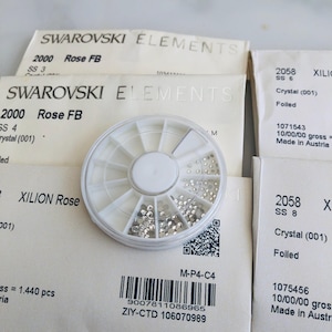 100pcs MIX Wheel Tooth Gem Swarovski® Crystal ss3, ss4,ss6, ss7, ss8 LEADFREE Non Hotfix foiled Rhinestones Flatback 20pcs eachref:2058 2000
