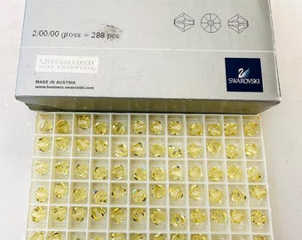 10pcs Swarovski® Jonquil 5301 XILION Bicone Beads  -  Fully drilled -  8mm size craft
