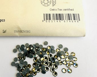 2880 Strass Hotfix SS16 (3,8-4 Mm) – Lot Multicouleurs Verre à Coller – Vert Olive, Or AB, Bleu Saphir, Rose…