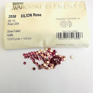 50pcs Swarovski® Rose  Hotfix stones ss16 Rhinestones flatback 4mm ref:  2038