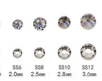 30pcs Swarovski® Ss12 (3mm) AB Crystal Tooth Gem Lead Free