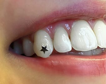 10pcs Tooth Gem Silver Plated FLAT STAR Metal 3mm Flatback Rhinestone