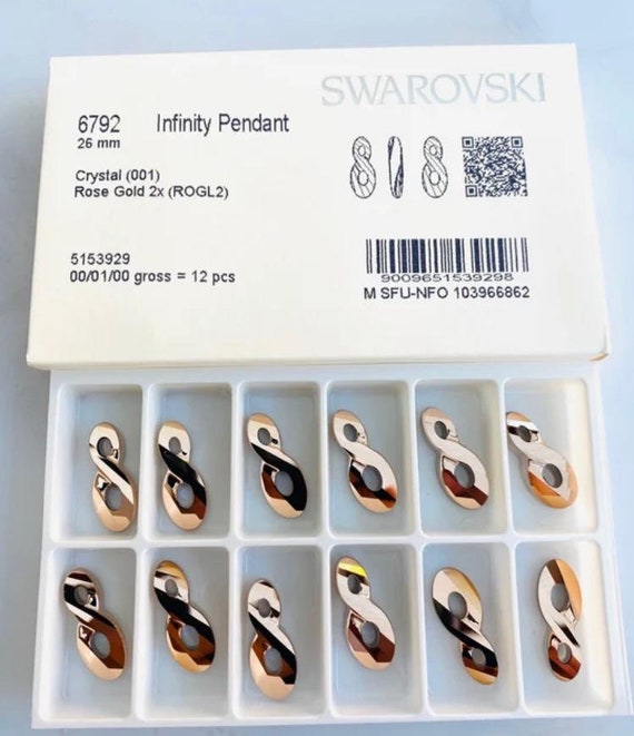 スワロフスキー® インフィニティペンダント ローズゴールド 2X 26 mm 