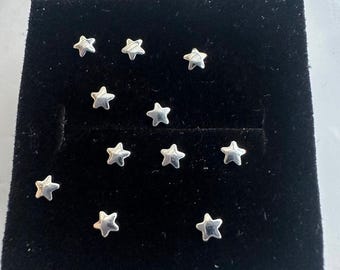 10pcs Tooth Gem Chrome Plated ROUNDED STAR  Metal 3mm Flatback Rhinestone craft
