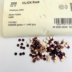 50pcs Swarovski® Amethyst  Hotfix stones ss16 Rhinestones flatback 4mm ref:  2038