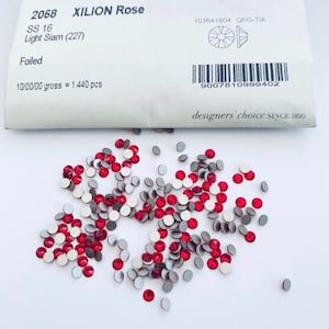 50pcs Swarovski®  elements Flatback Rhinestone Light Siam ss16 xilion  rose 2058 Foiled No hotfix