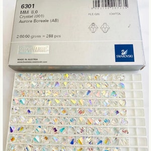6pcs Original Swarovski® AB Crystal 8mm Top Drilled Bicone Pendant  ref:  6301
