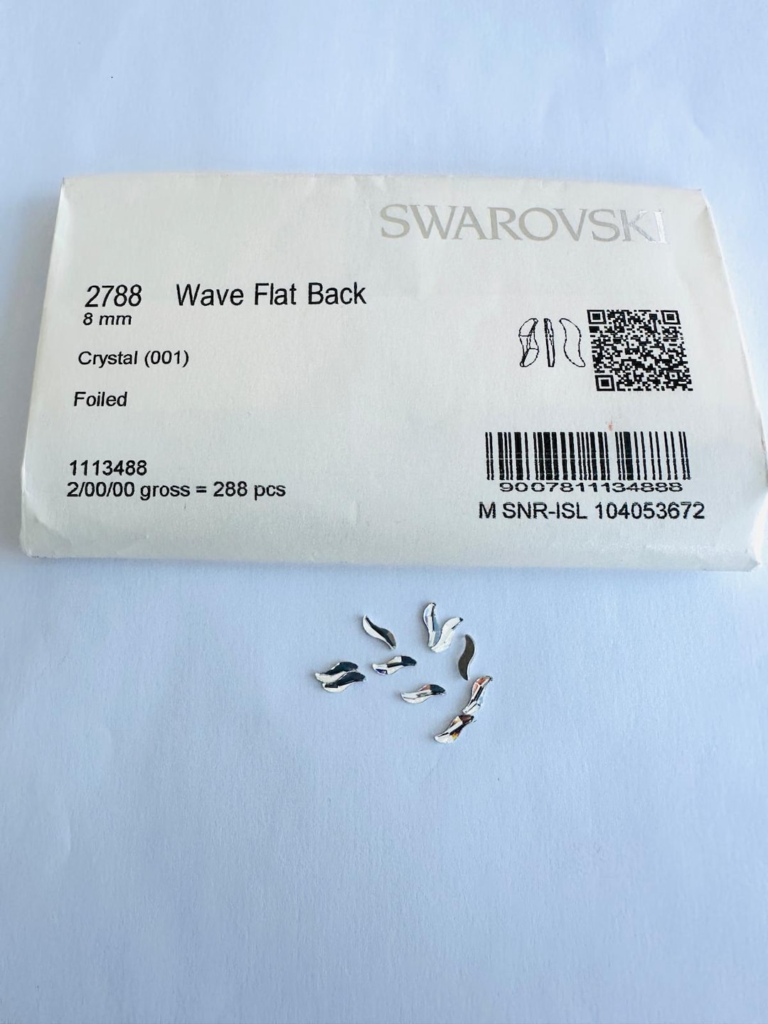 10個入り スワロフスキー® ウェーブクリスタル 8mm 鉛フリーライン