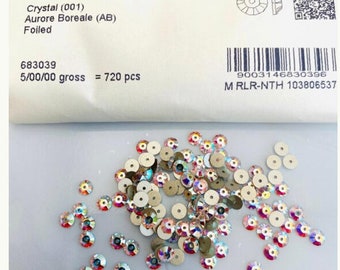 36 Stück 5 MM Swarovski® Crystal Aurore Boreale Xillion Lochrose Sew-on STONES 3128 , Stickerei Materialien, Hochzeitsdekoration
