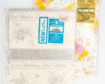 Wedding & Bridal Wrapping Paper Vintage Forget Me Not American Greetings Gift Wrap