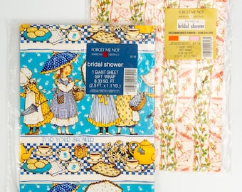 Vintage Bridal Shower Gift Wrapping Paper Forget Me Not American Greetings