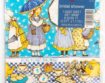 Vintage Bridal Shower Gift Wrapping Paper Forget Me Not American Greetings