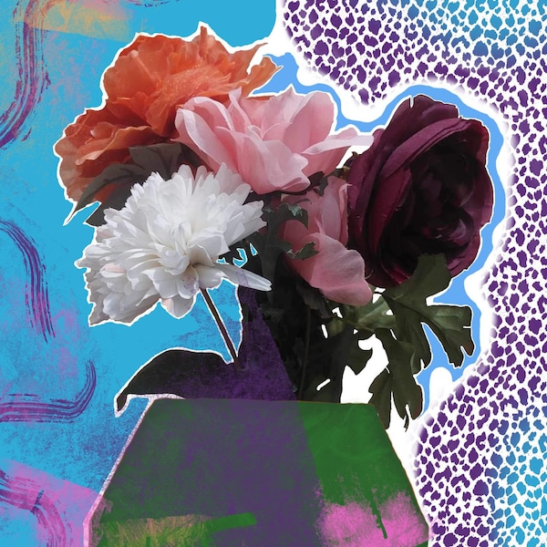 Flower Bouquet Mixed Media, digital art, photography, leopard print