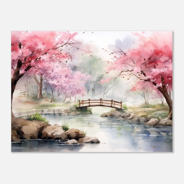 Poster Artistique - Aquarelle - Sakura - Cerisier - Décoration Murale Unique et Élégante