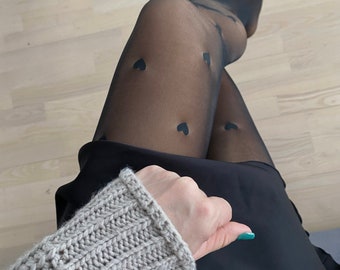 Collants chauds en polaire pour femmes, leggings en polaire d'hiver imprimés coeur, bas thermiques, collants imprimés coeur pour femmes, pantalons chaussettes effet peau