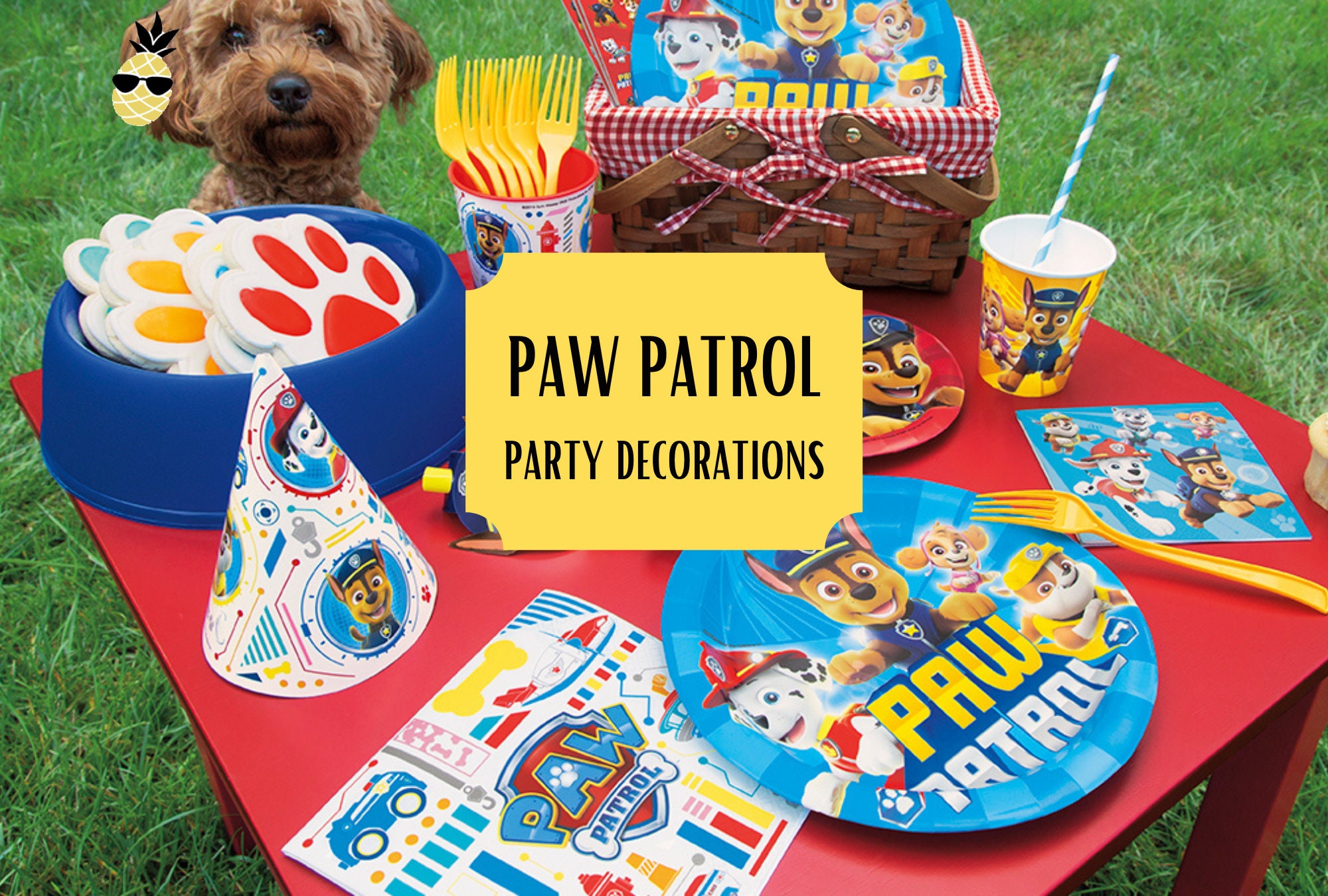  Unique Paw Patrol Dinnerware Bundle, Plates, Napkins, Table  Cover