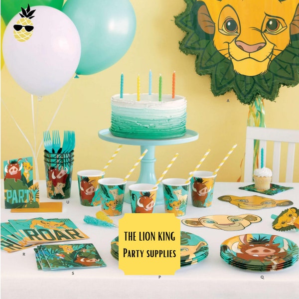 The Lion King theme birthday party supplies | Lion king plates | Lion King Balloons | Lion King decorations | Lion king favor bags | Mufasa