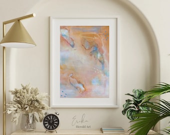 Abstract Painting Wall Art | Boho Wall Decor | Modern Minimalist wall art | Peach wall art print