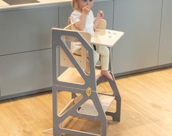 Learning Step Stool Tower Baby High Chair Convertible Montessori furniture