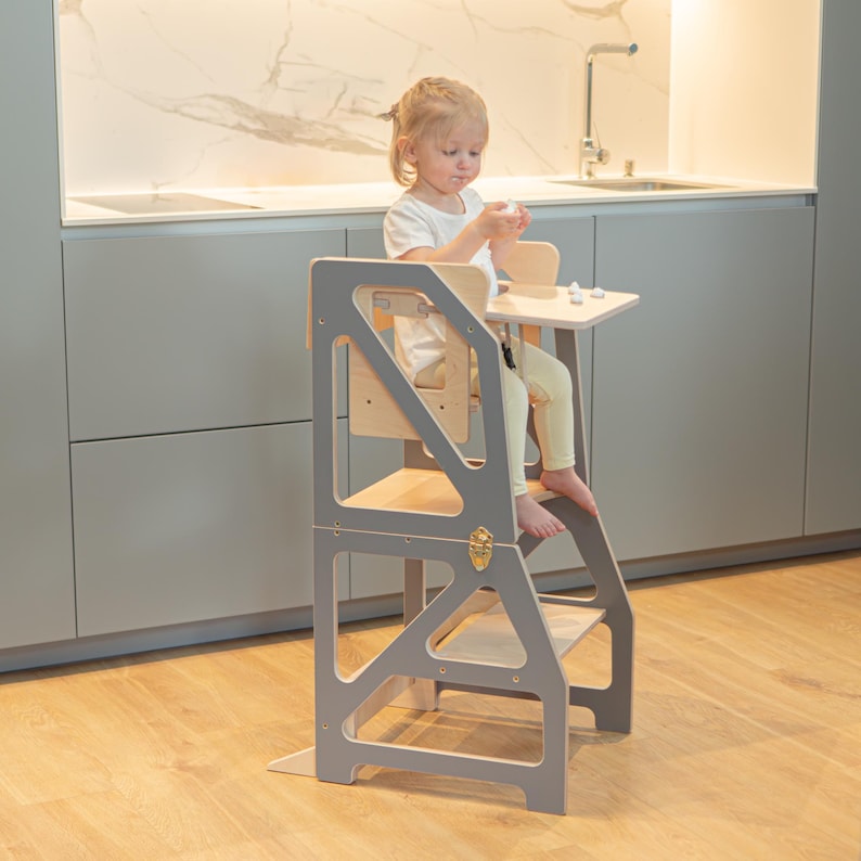 baby learning tower and high chair combo