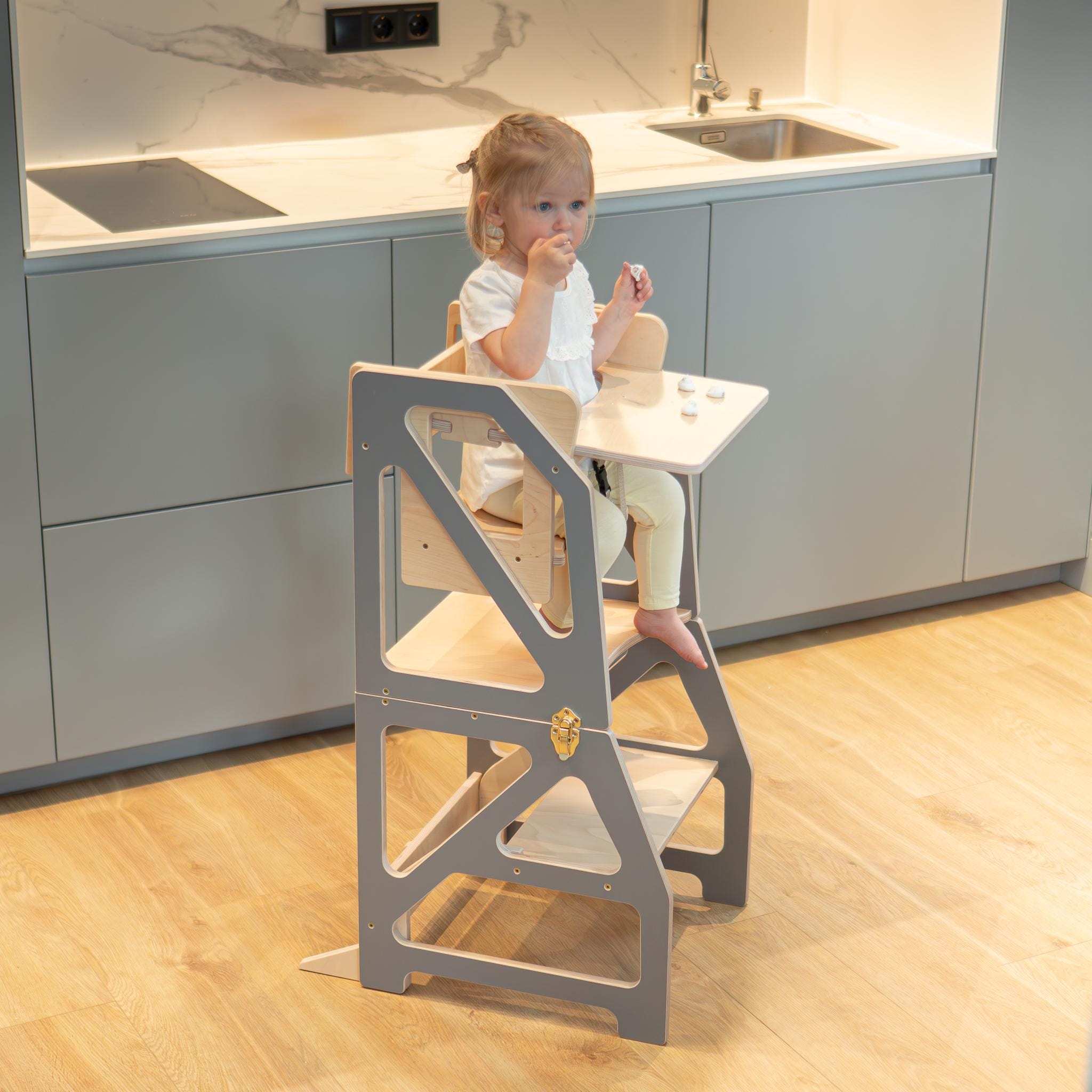 Learning Step Stool Tower Baby High Chair | Convertible Montessori