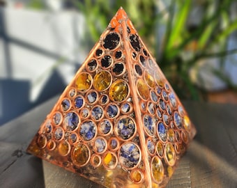 The Ring Of Life, HandMade XL Pyramid Orgonite. 5-3/4" Base And 6-1/2" Height