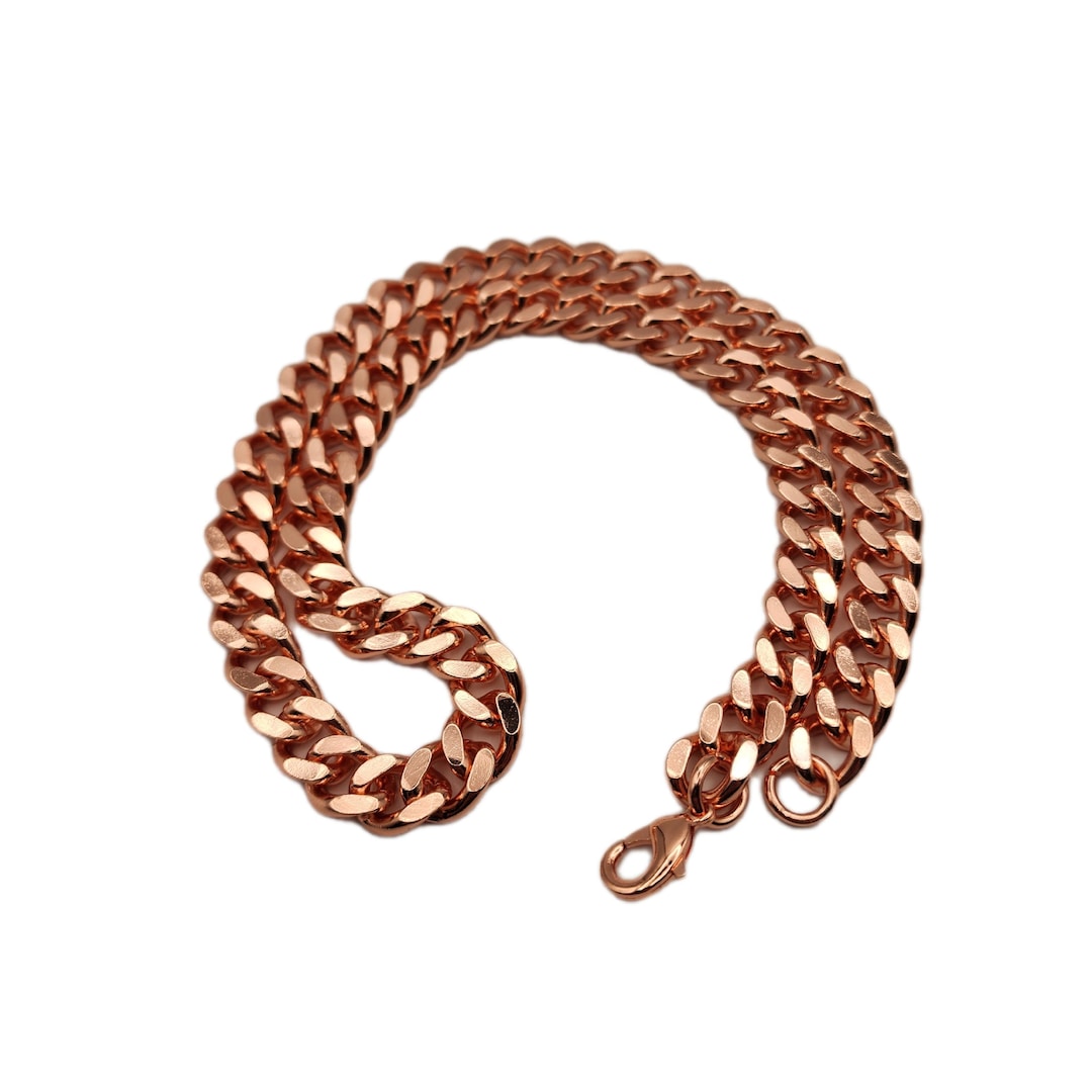 Pure Copper Cuban Link Chain Necklace – 12 Mm Wide, 24.5