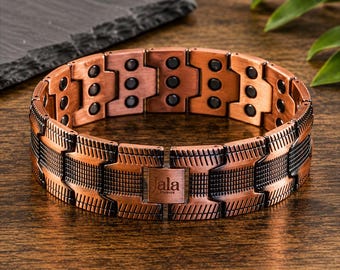 Magnetische armband van zuiver koper, 45 magneten, artritisverlichting, verstelbaar polsbandje